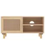 TV cabinet solid pine wood and natural rattan 80x30x40 cm by vidaXL, TV Furniture - Ref: Foro24-345614, Price: 82,36 €, Disco...