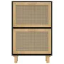 Schuhregal Sperrholz schwarz Natur Rattan 52x25x80 cm von vidaXL, Schuhregale und Schuhorganisatoren - Ref: Foro24-345646, Pr...