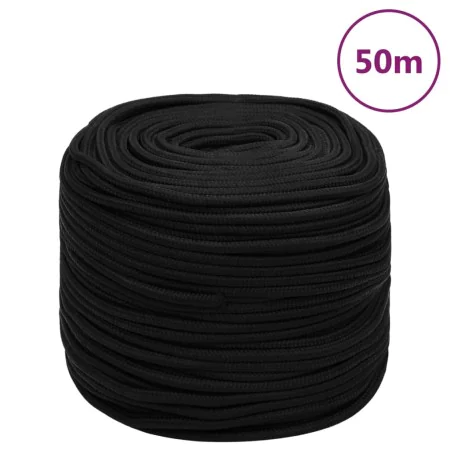 Schwarzes Polyester-Arbeitsseil 10 mm 50 m von vidaXL, Seile und Metallschnüre - Ref: Foro24-152823, Preis: 35,10 €, Rabatt: %