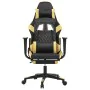 Gaming-Stuhl mit Massage und Fußstütze aus schwarzgoldenem Kunstleder von vidaXL, Gaming-Stühle - Ref: Foro24-345524, Preis: ...