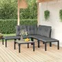 Gartenmöbel-Set 6-teilig aus schwarzem und grauem synthetischem Rattan von vidaXL, Gartensets - Ref: Foro24-3187756, Preis: 2...