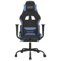 Massage gaming chair with footrest in black and blue fabric by vidaXL, Gaming chairs - Ref: Foro24-345487, Price: 135,87 €, D...