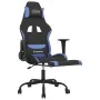 Massage gaming chair with footrest in black and blue fabric by vidaXL, Gaming chairs - Ref: Foro24-345487, Price: 135,87 €, D...