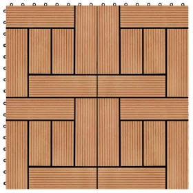 WPC porch tiles 30x30 cm 2 m² teak color 22 units by vidaXL, Floors and carpets - Ref: Foro24-277804, Price: 135,17 €, Discou...