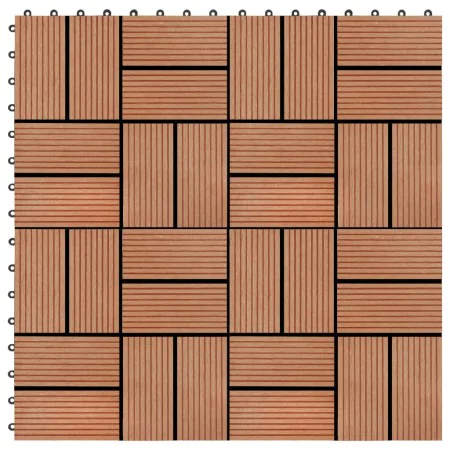 WPC porch tiles 30x30 cm 2 m² teak color 22 units by vidaXL, Floors and carpets - Ref: Foro24-277809, Price: 103,16 €, Discou...