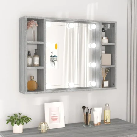 Sonoma gray furniture with mirror and LED 76x15x55 cm by vidaXL, bathroom vanities - Ref: Foro24-820446, Price: 59,65 €, Disc...