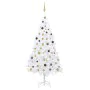 Beleuchteter Weihnachtsbaum mit Lichtern und Kugeln weiß 210 cm von vidaXL, Weihnachtsbäume - Ref: Foro24-3077542, Preis: 124...