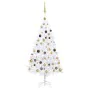 Beleuchteter Weihnachtsbaum mit Lichtern und Kugeln weiß 150 cm von vidaXL, Weihnachtsbäume - Ref: Foro24-3077540, Preis: 76,...