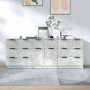 Dreiteiliges Sideboard aus betongrauem Sperrholz von vidaXL, Sideboards - Ref: Foro24-3115799, Preis: 216,55 €, Rabatt: %