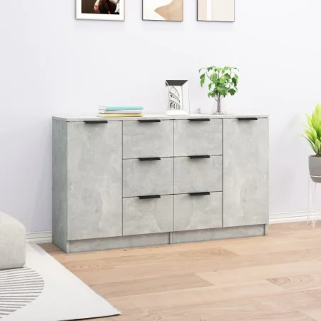 Sideboards 2 Stück Beton grau Sperrholz 60x30x70 cm von vidaXL, Sideboards - Ref: Foro24-3115791, Preis: 136,69 €, Rabatt: %