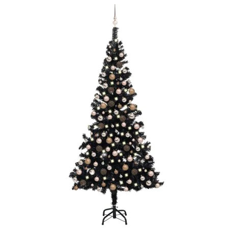 Beleuchteter Weihnachtsbaum mit Lichtern und Kugeln schwarz 240 cm von vidaXL, Weihnachtsbäume - Ref: Foro24-3077592, Preis: ...