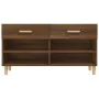 Oak brown plywood shoe cabinet 102x35x55 cm by vidaXL, Shoe racks and shoe organizers - Ref: Foro24-817569, Price: 76,74 €, D...