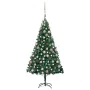 Vorbeleuchteter Weihnachtsbaum mit Lichtern und grünen Kugeln 150 cm von vidaXL, Weihnachtsbäume - Ref: Foro24-3077621, Preis...