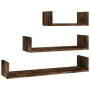 Wall shelves 3 units smoked oak plywood by vidaXL, Shelves and shelves - Ref: Foro24-815261, Price: 21,36 €, Discount: %