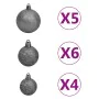 Halber Weihnachtsbaum mit Lichtern und weißen Kugeln 120 cm von vidaXL, Weihnachtsbäume - Ref: Foro24-3077657, Preis: 64,76 €...