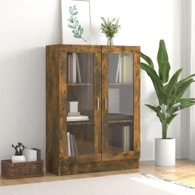 Vitrine aus geräuchertem Eichensperrholz, 82,5 x 30,5 x 115 cm von vidaXL, Bücherregale und Regale - Ref: Foro24-815618, Prei...