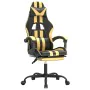 Drehbarer Gaming-Stuhl mit Fußstütze, Kunstleder, Schwarzgold von vidaXL, Gaming-Stühle - Ref: Foro24-349533, Preis: 122,73 €...