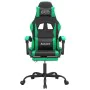 Swivel gaming chair with footrest in black and green synthetic leather by vidaXL, Gaming chairs - Ref: Foro24-349582, Price: ...