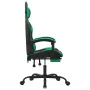 Swivel gaming chair with footrest in black and green synthetic leather by vidaXL, Gaming chairs - Ref: Foro24-349582, Price: ...