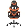 Drehbarer Gaming-Stuhl mit Fußstütze aus Kunstleder in Schwarz und Orange von vidaXL, Gaming-Stühle - Ref: Foro24-349561, Pre...