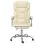 Cream synthetic leather reclining office chair by vidaXL, Office chairs - Ref: Foro24-349700, Price: 104,51 €, Discount: %