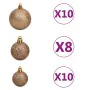 Frosted Christmas tree with lights, balls and pine cones 210 cm by vidaXL, Christmas trees - Ref: Foro24-3077846, Price: 142,...