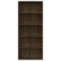 Brown oak plywood 5-shelf shelf 80x30x189 cm by vidaXL, Bookcases and shelves - Ref: Foro24-815404, Price: 139,95 €, Discount: %