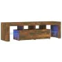 TV stand with smoked oak color LED lights 140x36.5x40 cm by vidaXL, TV Furniture - Ref: Foro24-815669, Price: 109,11 €, Disco...