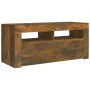 TV cabinet with LED lights smoked oak 90x35x40 cm by vidaXL, TV Furniture - Ref: Foro24-815690, Price: 53,88 €, Discount: %