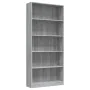 Sonoma gray plywood 5-tier shelving unit 80x24x175 cm by vidaXL, Bookcases and shelves - Ref: Foro24-815394, Price: 87,73 €, ...