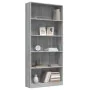 Sonoma gray plywood 5-tier shelving unit 80x24x175 cm by vidaXL, Bookcases and shelves - Ref: Foro24-815394, Price: 87,73 €, ...