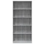 Sonoma gray plywood 5-tier shelving unit 80x24x175 cm by vidaXL, Bookcases and shelves - Ref: Foro24-815394, Price: 87,73 €, ...