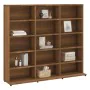 Oak brown plywood CD shelf 102x23x89.5 cm by vidaXL, CD and DVD storage - Ref: Foro24-815485, Price: 87,25 €, Discount: %