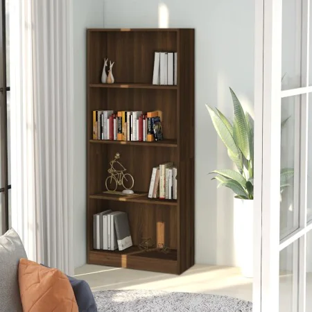 4-tier oak brown wood shelf 60x24x142 cm by vidaXL, Bookcases and shelves - Ref: Foro24-815431, Price: 71,20 €, Discount: %