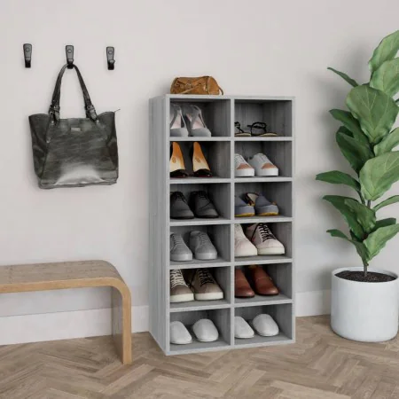 Shoe cabinet made of gray Sonoma plywood 54x34x100.5 cm by vidaXL, Shoe racks and shoe organizers - Ref: Foro24-815310, Price...