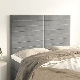 Headboards 4 units light gray velvet 72x5x78/88 cm by vidaXL, Headboards and footboards - Ref: Foro24-3116520, Price: 111,01 ...