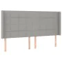 Headboard with light gray fabric ears 183x16x118/128 cm by vidaXL, Headboards and footboards - Ref: Foro24-3119594, Price: 13...