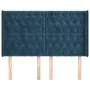 Headboard with dark blue velvet ears 163x16x118/128 cm by vidaXL, Headboards and footboards - Ref: Foro24-3119974, Price: 162...