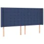 Headboard with blue fabric ears 183x16x118/128 cm by vidaXL, Headboards and footboards - Ref: Foro24-3120034, Price: 139,80 €...