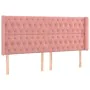 Headboard with pink velvet ears 183x16x118/128 cm by vidaXL, Headboards and footboards - Ref: Foro24-3119981, Price: 175,68 €...