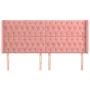 Headboard with pink velvet ears 183x16x118/128 cm by vidaXL, Headboards and footboards - Ref: Foro24-3119981, Price: 175,68 €...