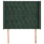 Headboard with dark green velvet ears 103x16x118/128cm by vidaXL, Headboards and footboards - Ref: Foro24-3119961, Price: 102...