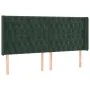 Headboard with dark green velvet ears 203x16x118/128cm by vidaXL, Headboards and footboards - Ref: Foro24-3119985, Price: 180...