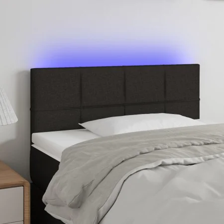 Cabecero con LED de tela negro 100x5x78/88 cm de vidaXL, Cabeceros y pies de cama - Ref: Foro24-3121604, Precio: 51,41 €, Des...