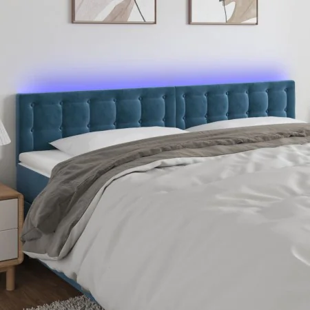 Dark blue velvet LED headboard 180x5x78/88 cm by vidaXL, Headboards and footboards - Ref: Foro24-3122110, Price: 84,85 €, Dis...