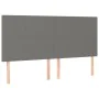 Headboard with LED lights dark gray fabric 200x5x118/128 cm by vidaXL, Headboards and footboards - Ref: Foro24-3122167, Price...