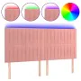 Pink velvet headboard with LED lights 160x5x118/128 cm by vidaXL, Headboards and footboards - Ref: Foro24-3122721, Price: 120...