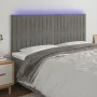 Light gray velvet headboard with LED lights 160x5x118/128 cm by vidaXL, Headboards and footboards - Ref: Foro24-3122716, Pric...