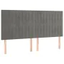 Light gray velvet headboard with LED lights 160x5x118/128 cm by vidaXL, Headboards and footboards - Ref: Foro24-3122716, Pric...