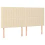 Headboard with LED lights cream fabric 180x5x118/128 cm by vidaXL, Headboards and footboards - Ref: Foro24-3122681, Price: 14...